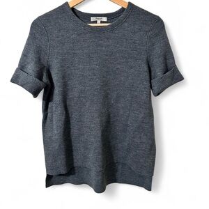 Madewell Grey Short Sleeve Wool Blend T Shirt Casual Basic Essential